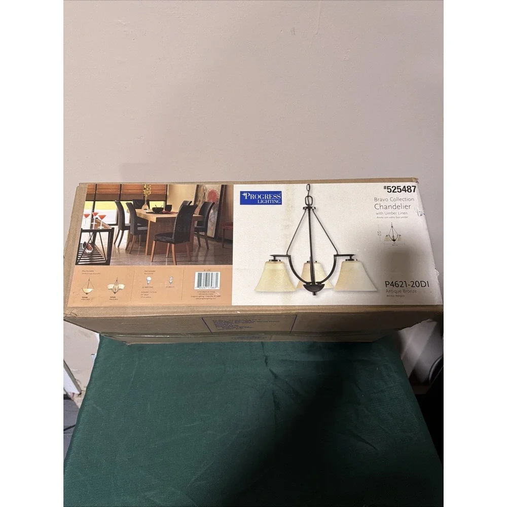 Progress Lighting Bravo 3-Light Antique Bronze Transitional Chandelier FREE SHIP